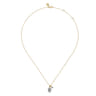 Pendant Necklace 14K White and Yellow Gold Diamond 0.3ct - 0.3 ct