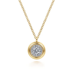 Pendant Necklace 14K Yellow Gold Diamond 0.25ct