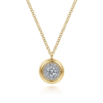 Pendant Necklace 14K Yellow Gold Diamond 0.25ct
