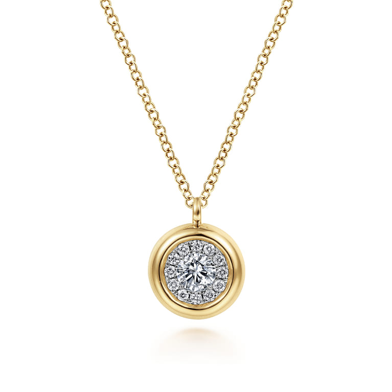 Pendant Necklace 14K Yellow Gold Diamond 0.25ct - 0.25 ct - Shot 1
