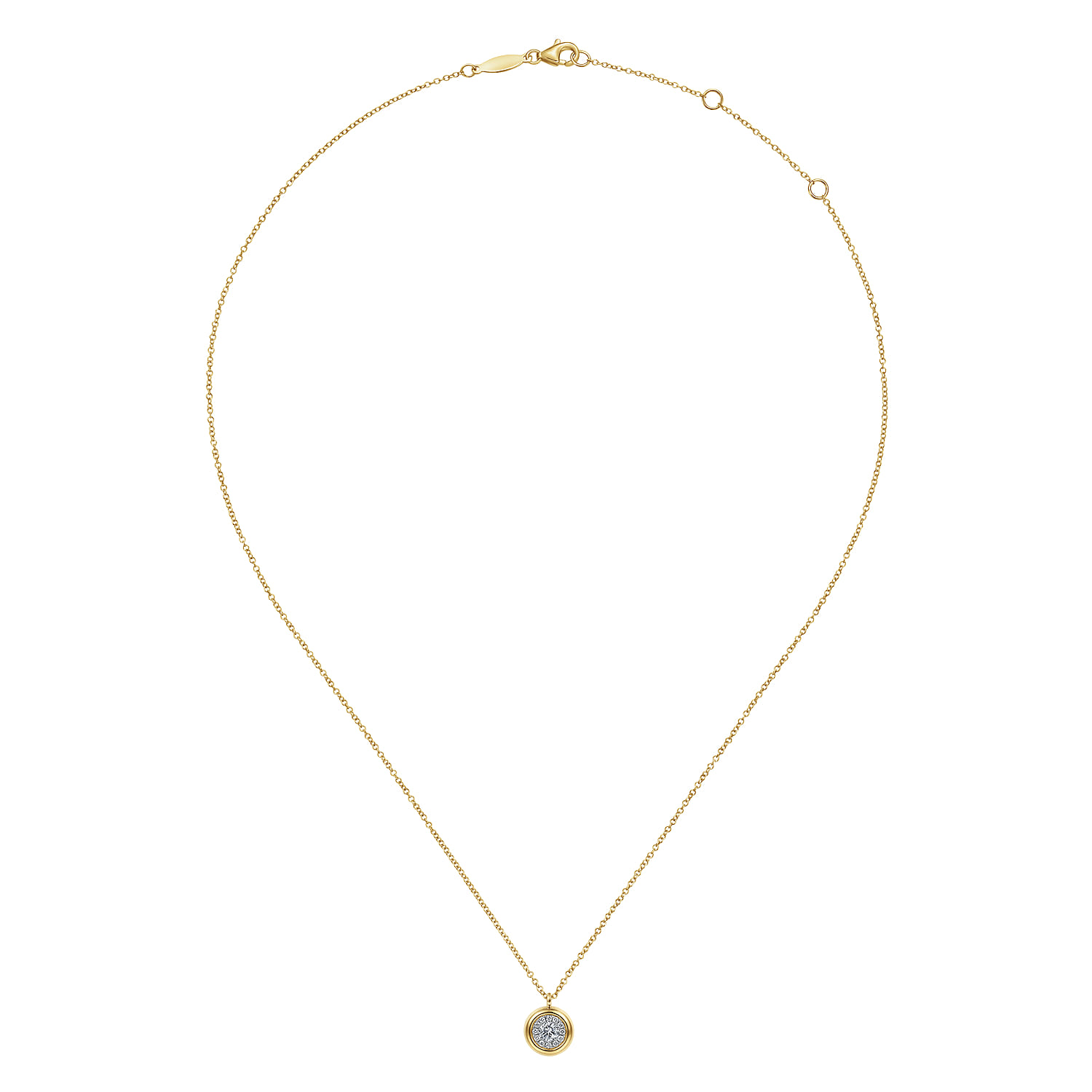Pendant Necklace 14K Yellow Gold Diamond 0.25ct - 0.25 ct - Shot 2