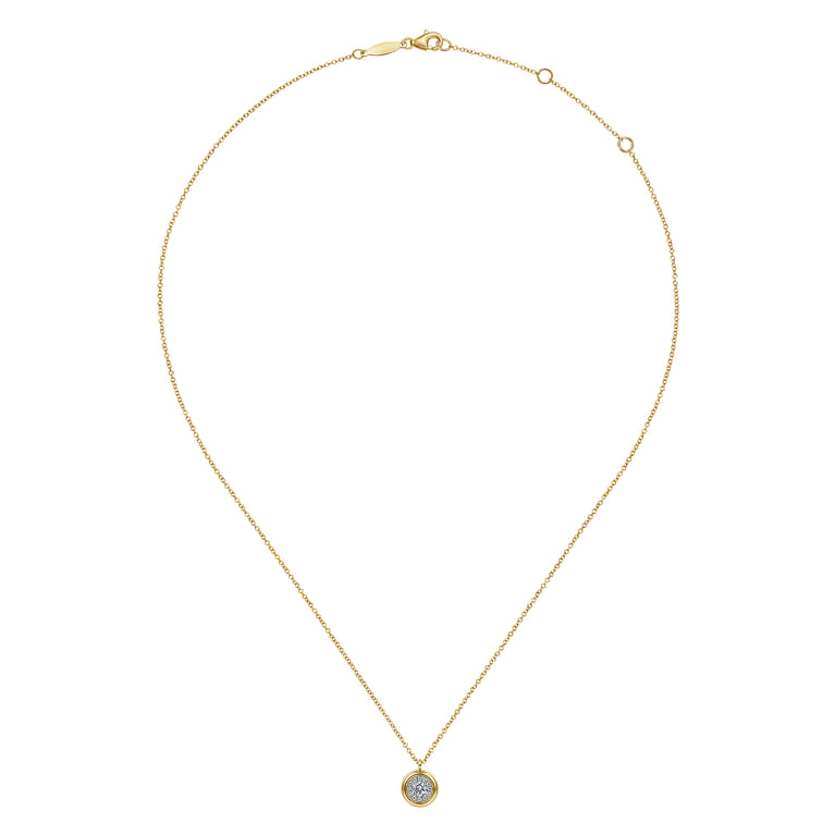 Pendant Necklace 14K Yellow Gold Diamond 0.25ct - 0.25 ct - Shot 2