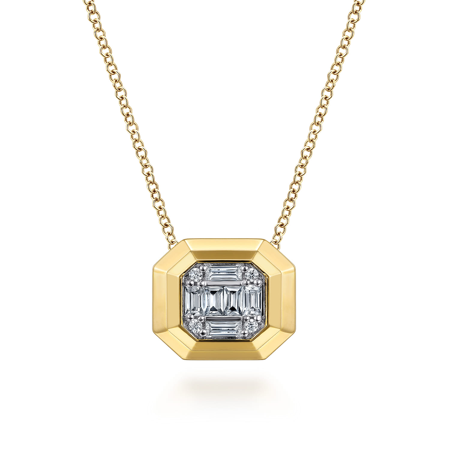 Pendant Necklace 14K Yellow Gold Diamond 0.3ct - 0.3 ct - Shot 1