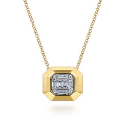 Pendant Necklace 14K Yellow Gold Diamond 0.3ct