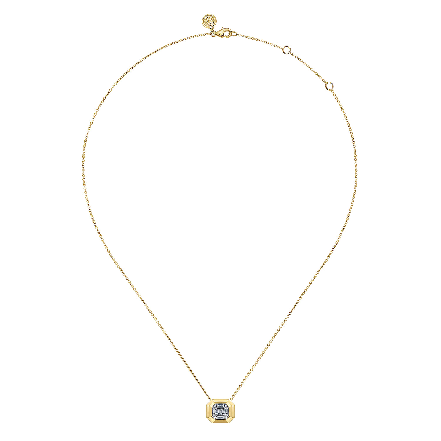 Pendant Necklace 14K Yellow Gold Diamond 0.3ct - 0.3 ct - Shot 2