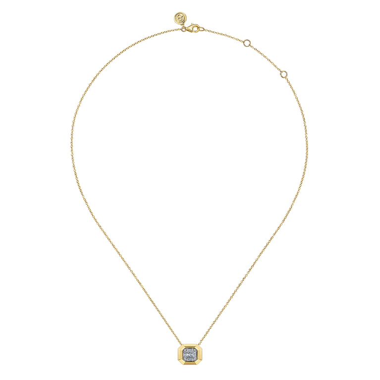 Pendant Necklace 14K Yellow Gold Diamond 0.3ct - 0.3 ct - Shot 2