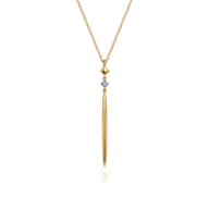 Pendant Necklace 14K Yellow Gold Diamond Drop 0.03ct