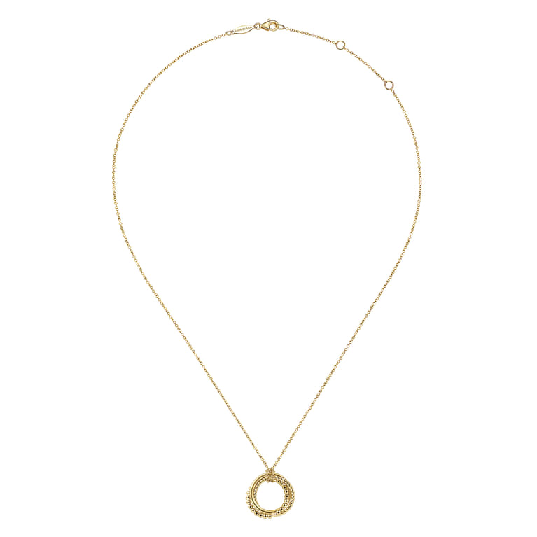 Pendant Necklace 14K Yellow Gold Rope Bujukan - Shot 2