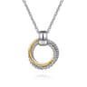 Pendant Necklace 14K Yellow Gold and 925 Sterling Silver Bujukan