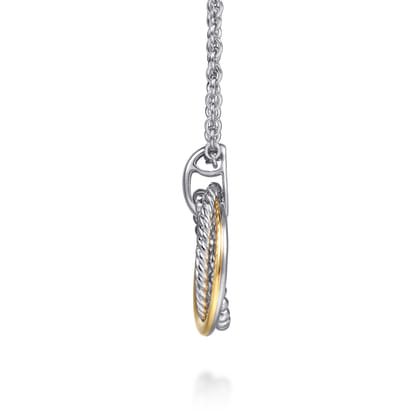 Pendant Necklace 14K Yellow Gold and 925 Sterling Silver Bujukan