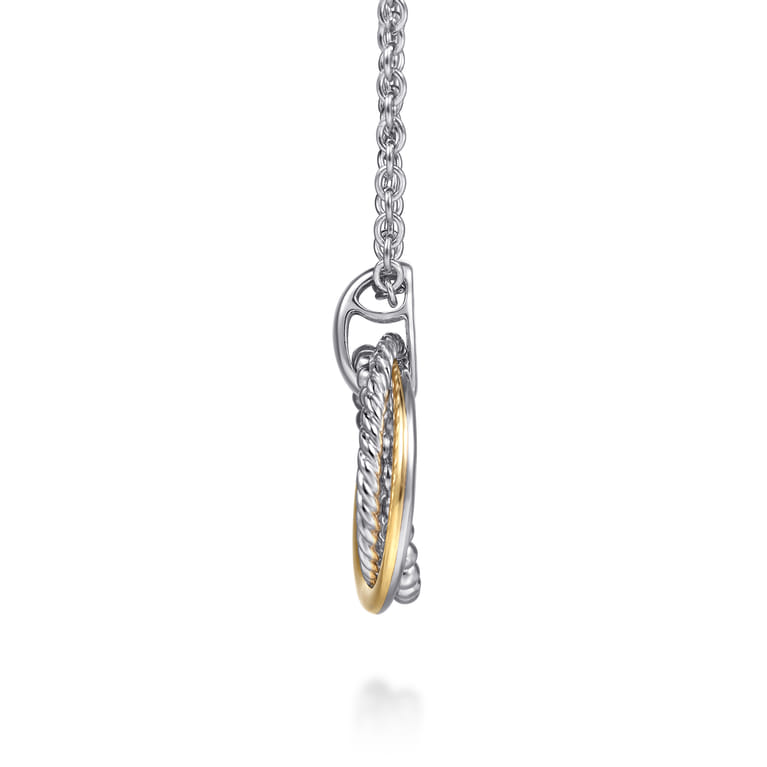 Pendant Necklace 14K Yellow Gold and 925 Sterling Silver Bujukan - Shot 4