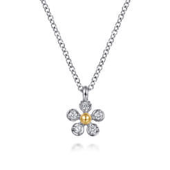 Pendant-Necklace-14K-Yellow-Gold-and-925-Sterling-Silver-Diamond-0.08ct1