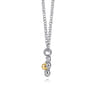 Pendant Necklace 14K Yellow Gold and 925 Sterling Silver Diamond 0.08ct - 0.08 ct
