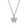 Pendant Necklace 14K Yellow Gold and 925 Sterling Silver Diamond 0.08ct - 0.08 ct