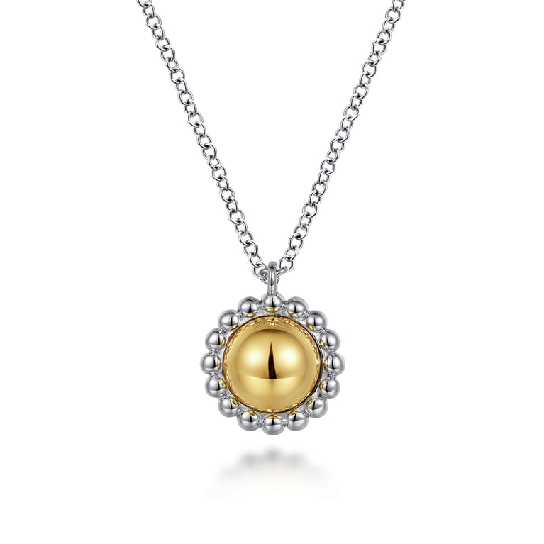 Pendant Necklace 14K Yellow Gold and 925 Sterling Silver - Shot 1