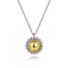 Pendant Necklace 14K Yellow Gold and 925 Sterling Silver