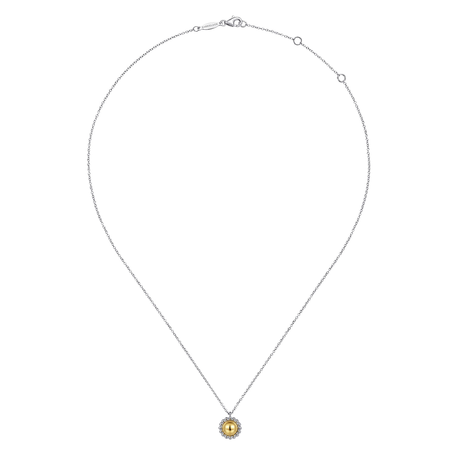 Pendant Necklace 14K Yellow Gold and 925 Sterling Silver - Shot 2