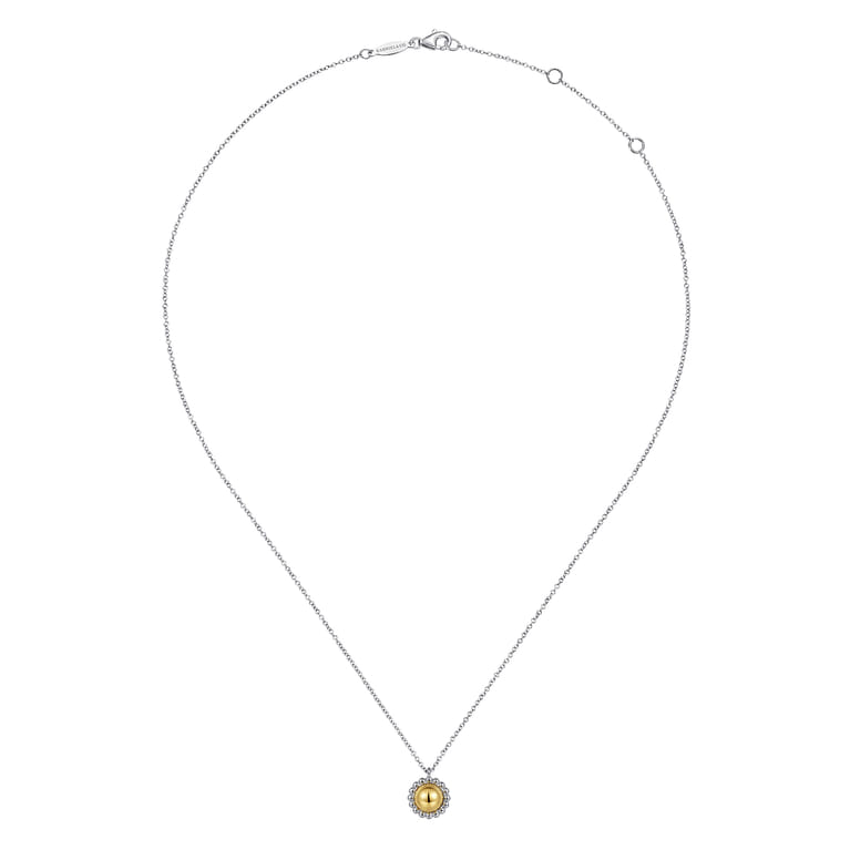 Pendant Necklace 14K Yellow Gold and 925 Sterling Silver - Shot 2