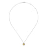 Pendant Necklace 14K Yellow Gold and 925 Sterling Silver