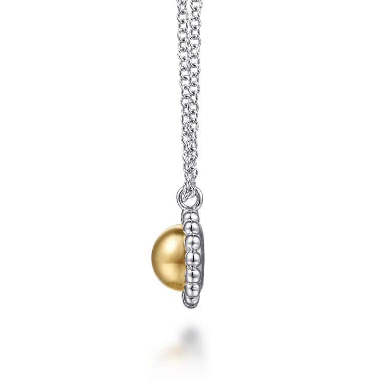 Pendant Necklace 14K Yellow Gold and 925 Sterling Silver - Shot 4