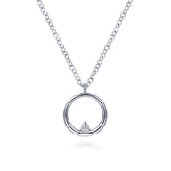 Pendant Necklace 925 Sterling Silver Diamond 0.03ct