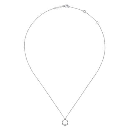 Pendant Necklace 925 Sterling Silver Diamond 0.03ct