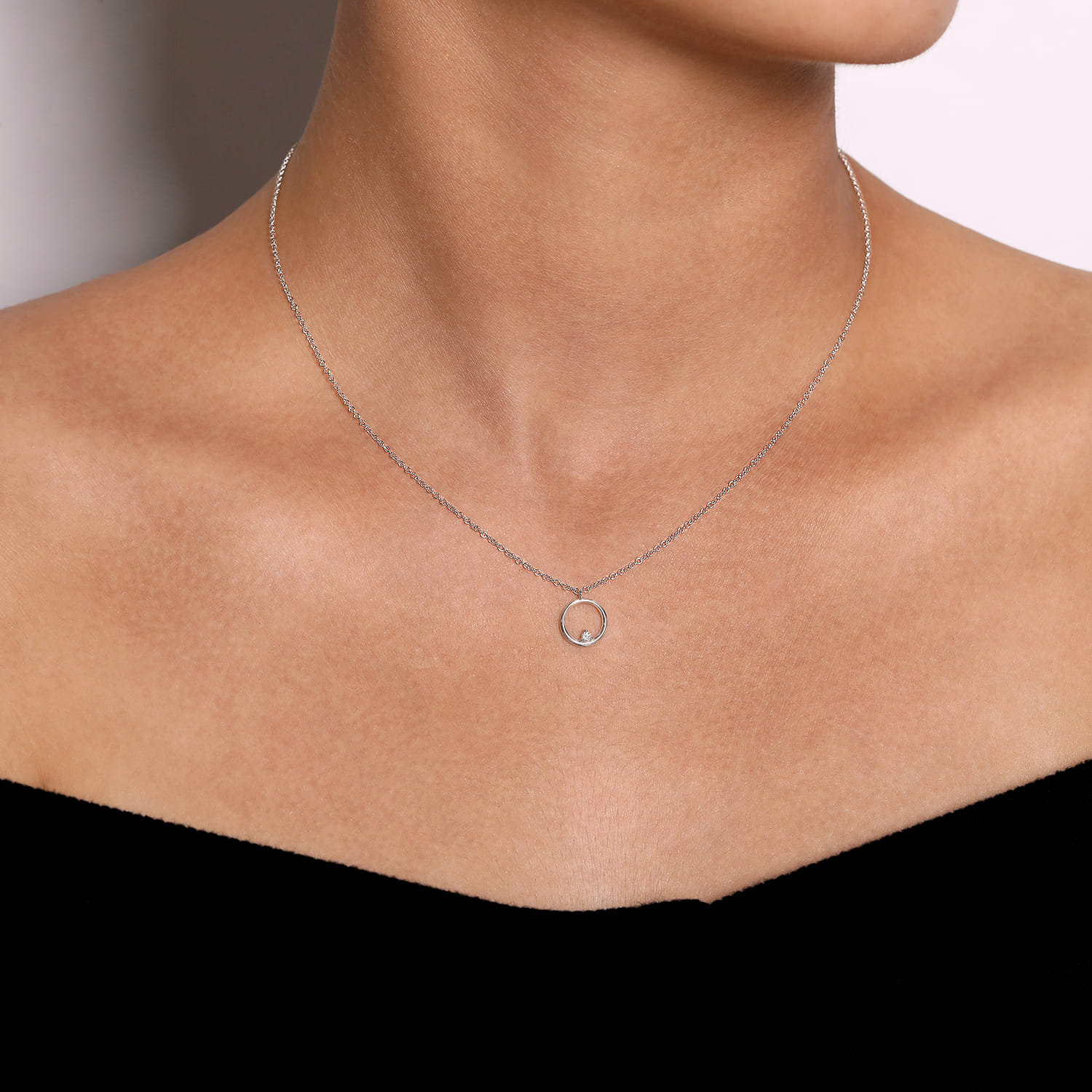 Pendant Necklace 925 Sterling Silver Diamond 0.03ct - 0.03 ct - Shot 3
