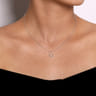 Pendant Necklace 925 Sterling Silver Diamond 0.03ct - 0.03 ct