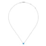 Pendant Necklace 925 Sterling Silver Diamond and Blue Topaz 0.02ct - 0.02 ct