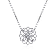 Pendant Necklace 925 Sterling Silver White Sapphire
