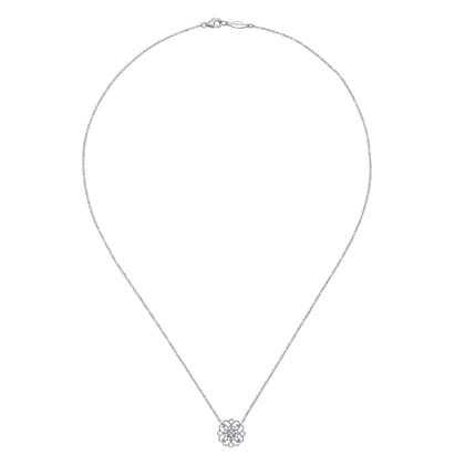 Pendant Necklace 925 Sterling Silver White Sapphire