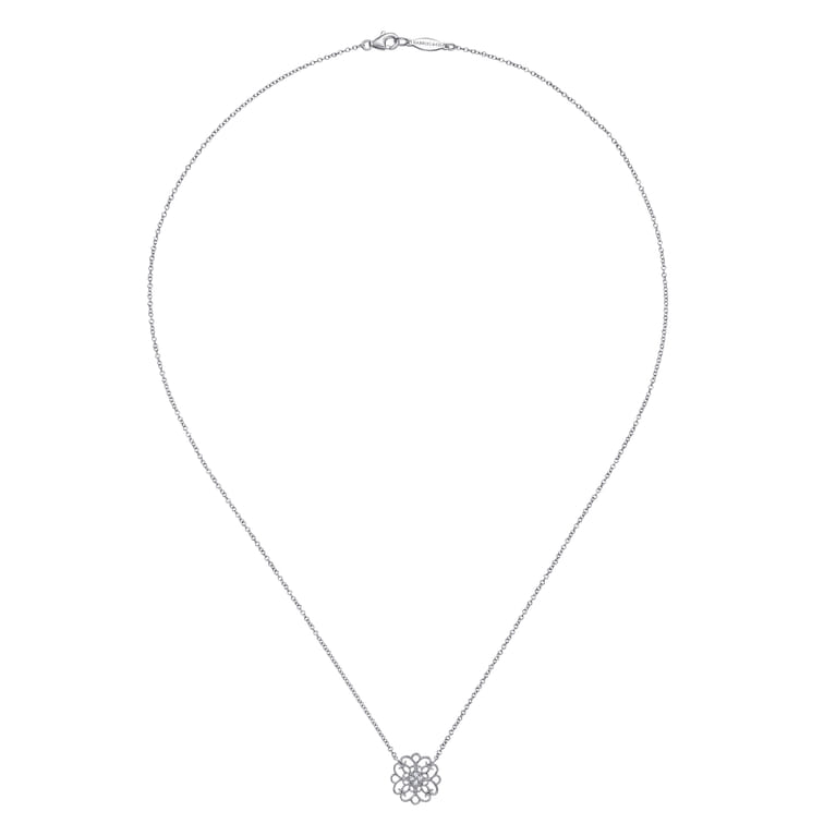 Pendant Necklace 925 Sterling Silver White Sapphire - Shot 2