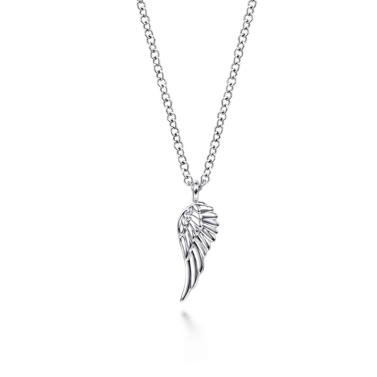 Pendant Necklace Angel Wings 925 Sterling Silver - Shot 1