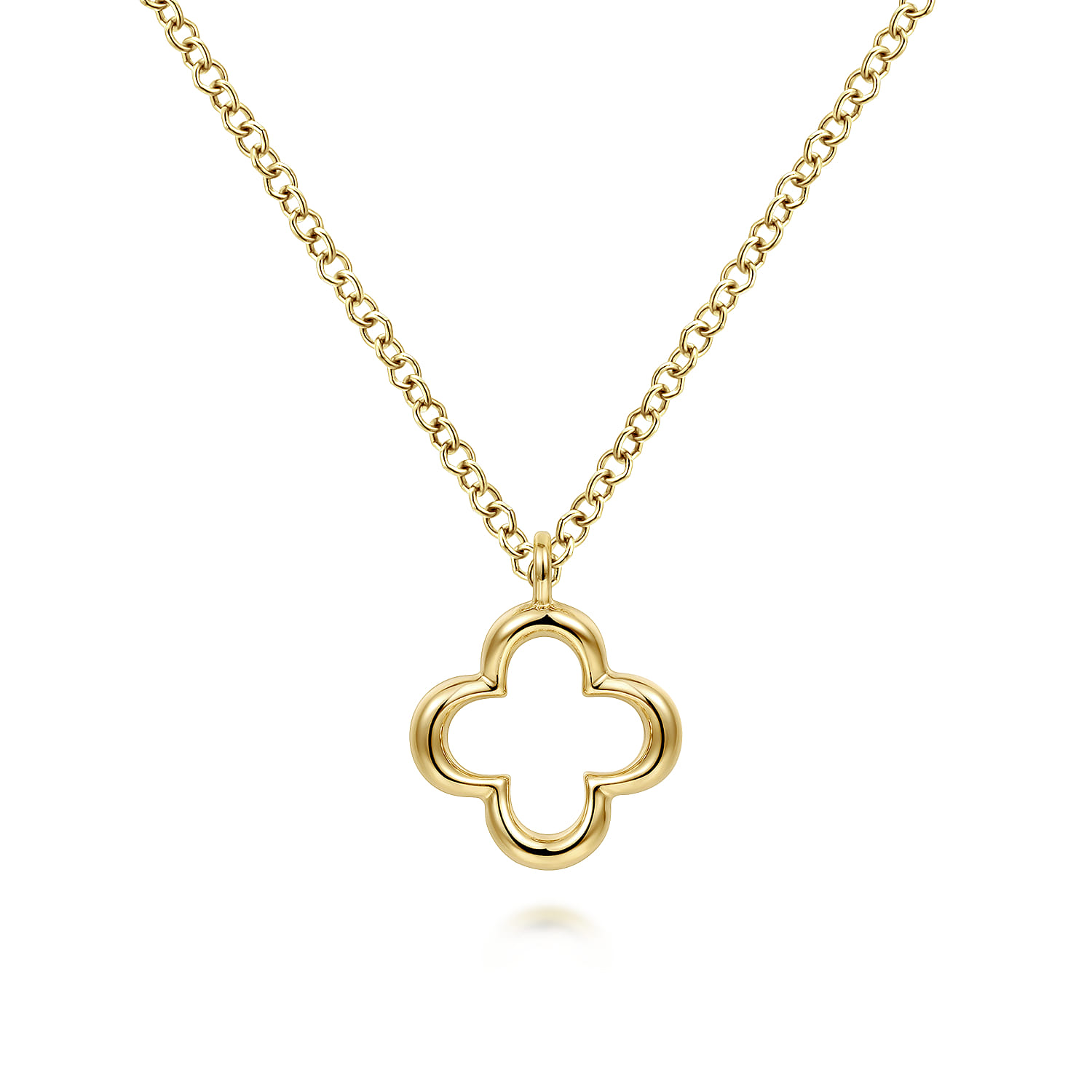 Pendant Necklace Clover 14K Yellow Gold - Shot 1