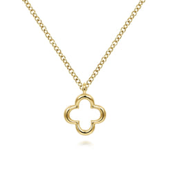 Pendant Necklace Clover 14K Yellow Gold
