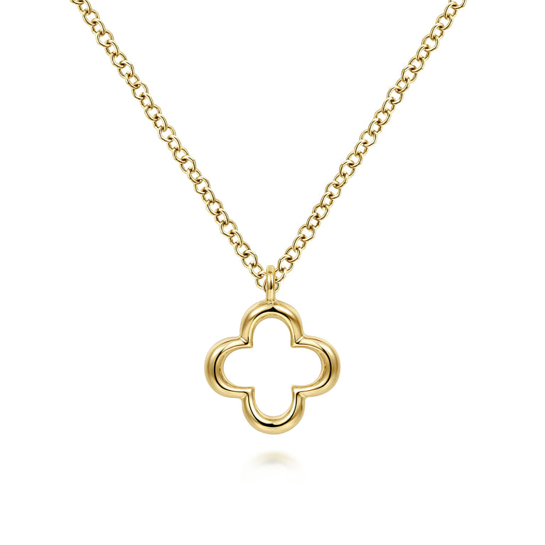 Pendant Necklace Clover 14K Yellow Gold - Shot 1