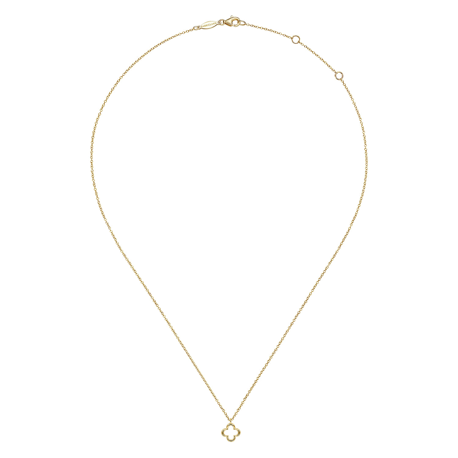 Pendant Necklace Clover 14K Yellow Gold - Shot 2