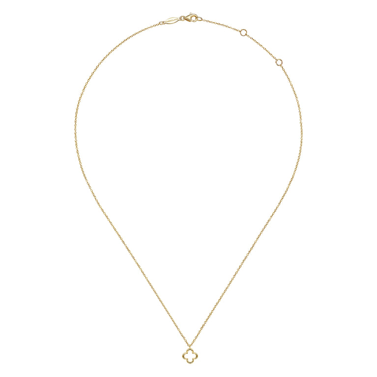 Pendant Necklace Clover 14K Yellow Gold - Shot 2
