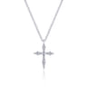 Pendant Necklace Cross 14K White Gold Diamond 0.09ct - 0.09 ct
