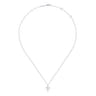 Pendant Necklace Cross 14K White Gold Diamond 0.09ct - 0.09 ct