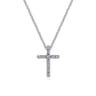 Pendant Necklace Cross 14K White Gold Diamond 0.1ct - 0.1 ct