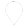 Pendant Necklace Cross 14K White Gold Diamond 0.1ct - 0.1 ct