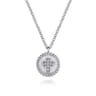 Pendant Necklace Cross 925 Sterling Silver Diamond 0.03ct Bujukan - 0.03 ct