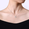 Pendant Necklace Cross 925 Sterling Silver Diamond 0.03ct Bujukan - 0.03 ct