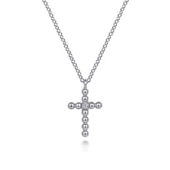 Pendant Necklace Cross 925 Sterling Silver Diamond 0.03ct