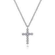 Pendant Necklace Cross 925 Sterling Silver Diamond 0.03ct