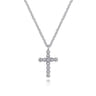Pendant Necklace Cross 925 Sterling Silver Diamond 0.03ct - 0.03 ct