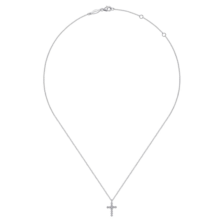 Pendant Necklace Cross 925 Sterling Silver Diamond 0.03ct - 0.03 ct - Shot 2