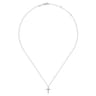 Pendant Necklace Cross 925 Sterling Silver Diamond 0.03ct - 0.03 ct