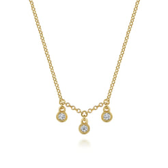 Pendant Necklace Drop 14K Yellow Gold Diamond 0.09ct
